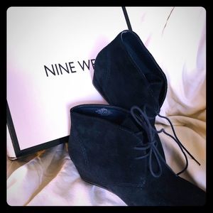 Black suede booties